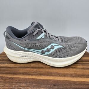 Saucony Triumph 21 Shoes Womens 9 Gray Mesh Running Training Athletic Sneakers